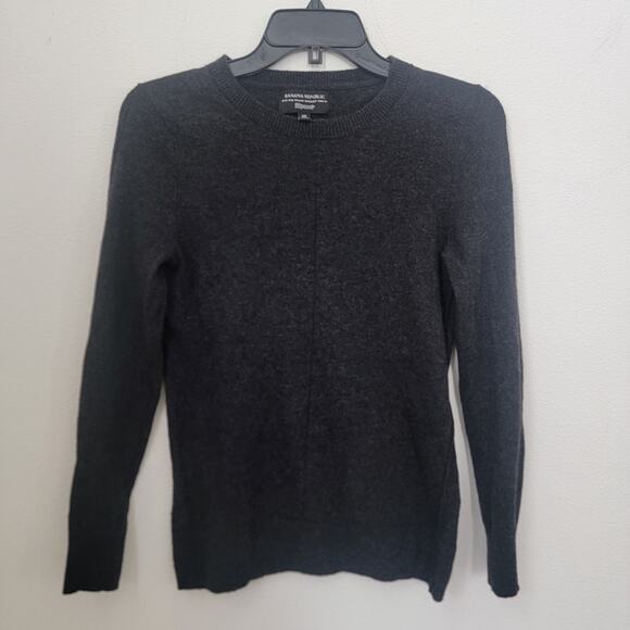 Banana Republic‎ Cashmere Merino Wool Classic Crewneck Grey Pullover Sweater XS - Picture 1 of 16